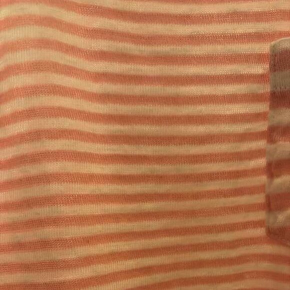 LOFT Pink White Stripe Racerback Pocket Tank Top Tee Size XS - Picture 4 of 6